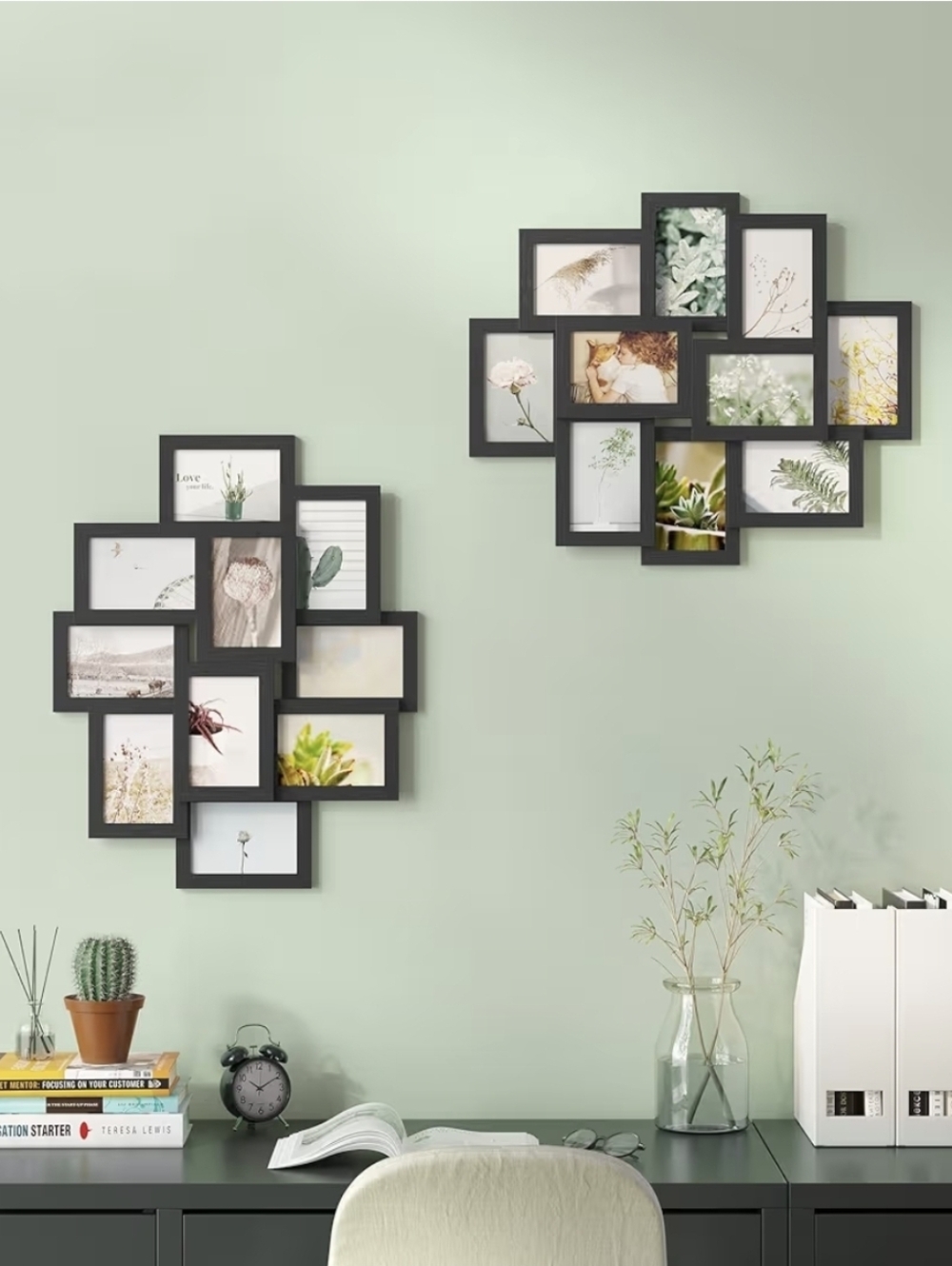 Set of 10 Black Ink Collage Picture Frames - Size 4x6  - New